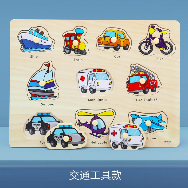 Children'S Wooden Puzzles Baby Early Education Educational Toys Hand Scratching Board Digital Matching Panel Manufacturer - Image 1